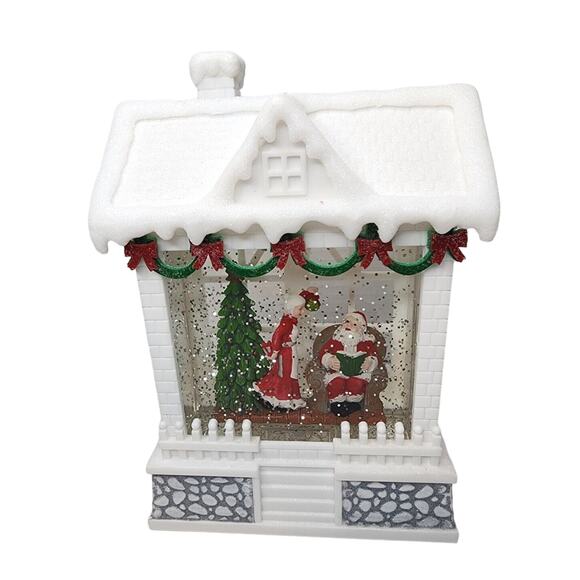 DILLARD'S Illuminated Snow House Santa Kissing Mrs Claus SEE PHOTOS AND VIDEO - Picture 2 of 16